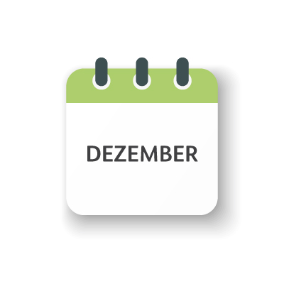 Kalenderblatt für den Monat Dezember im Veranstaltungskalender von VIVISOL Intensivservice.