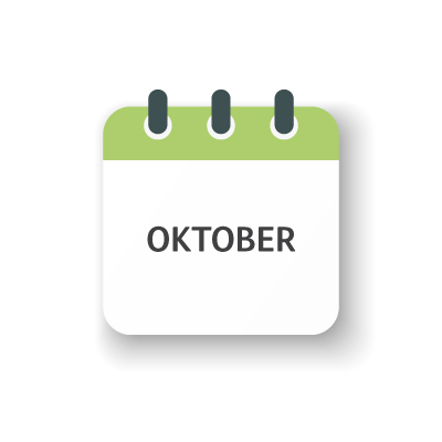 Kalenderblatt für den Monat Oktober im Veranstaltungskalender von VIVISOL Intensivservice.